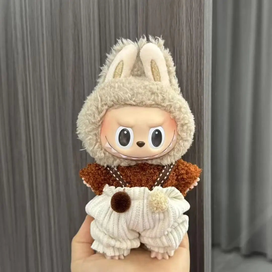 Cute Doll Clothes for LABUBU Mini Plush Doll Clothing Set The Monsters Outfit 17cm Cotton Doll Dress Hat Accessories Kids Gift