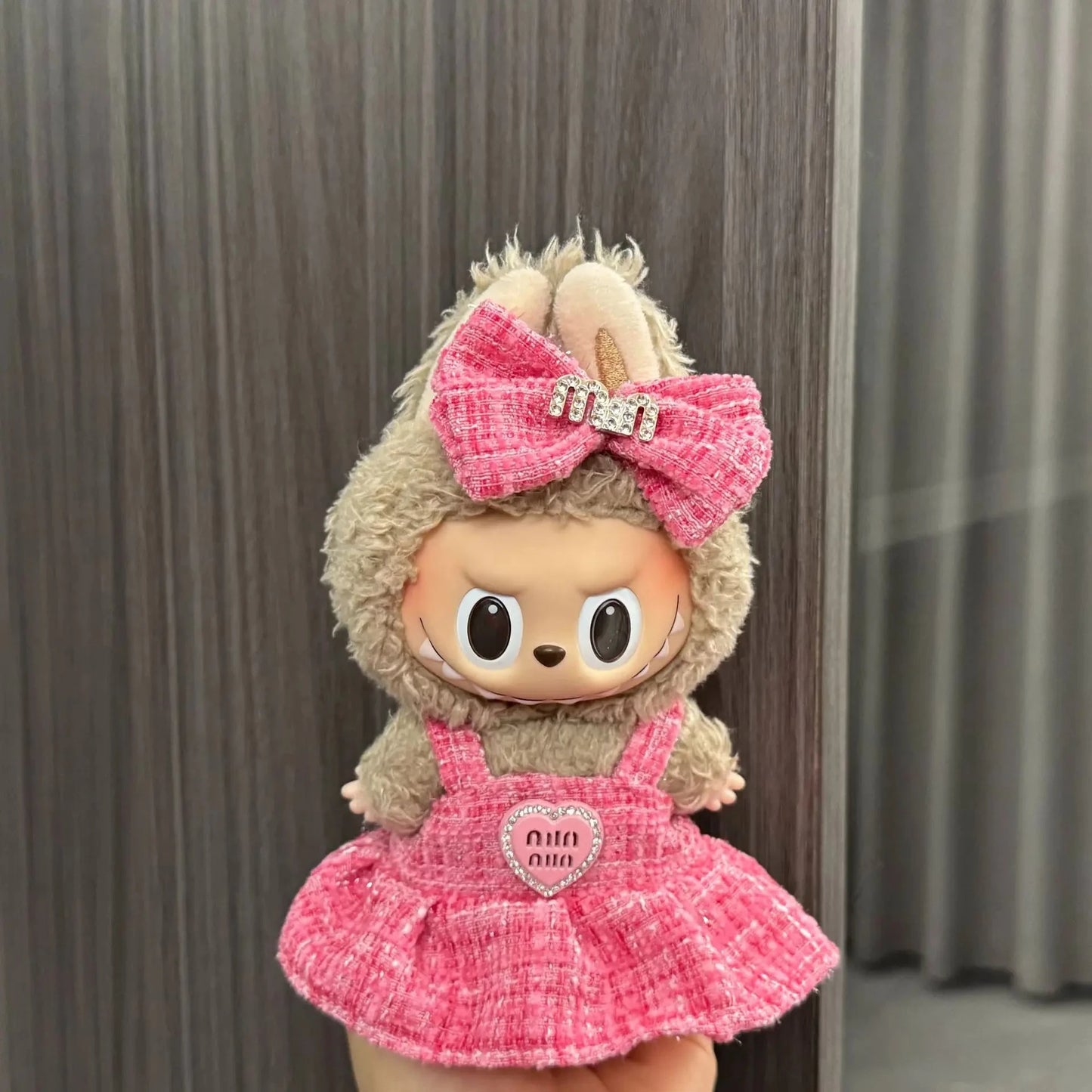 Cute Doll Clothes for LABUBU Mini Plush Doll Clothing Set The Monsters Outfit 17cm Cotton Doll Dress Hat Accessories Kids Gift