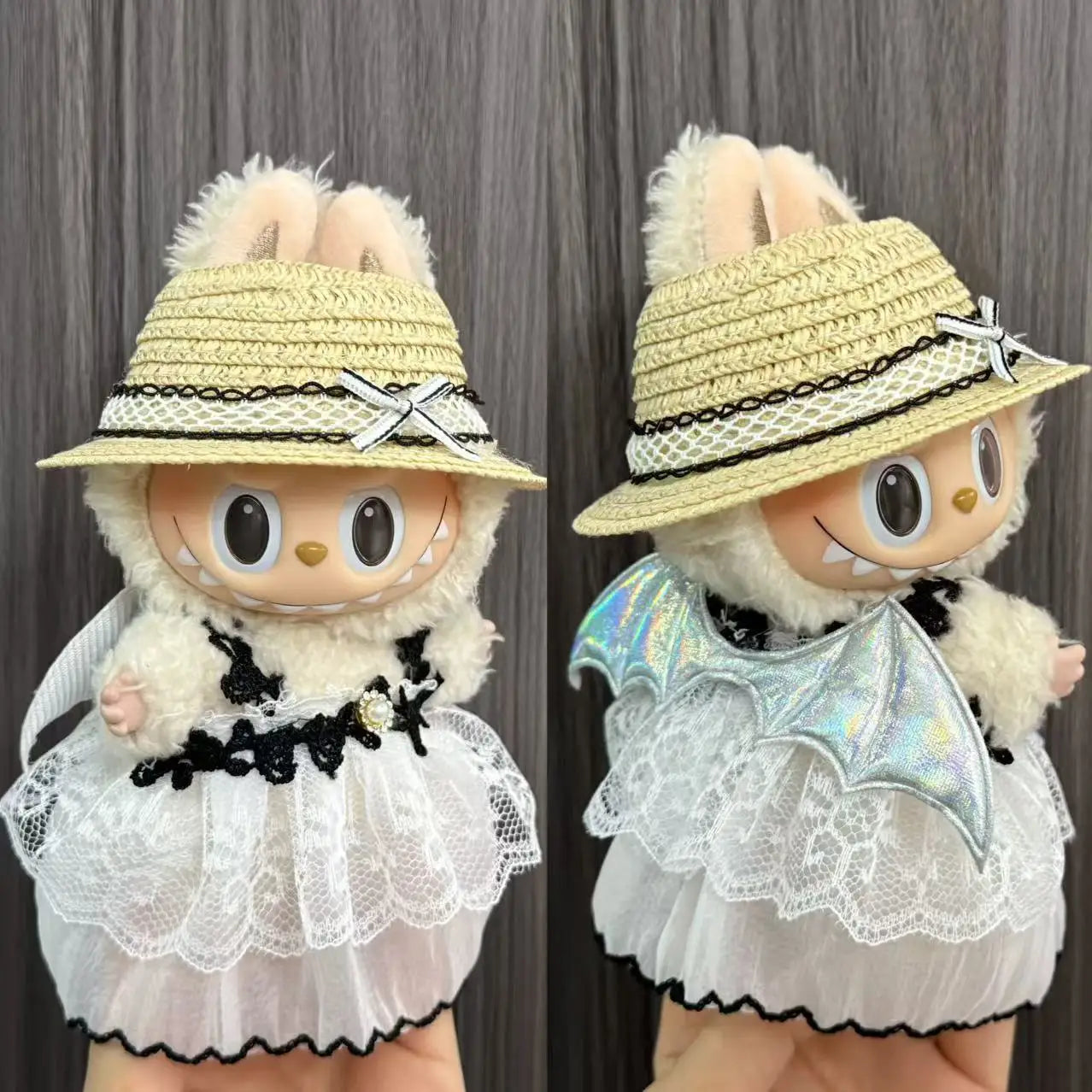 Cute Doll Clothes for LABUBU Mini Plush Doll Clothing Set The Monsters Outfit 17cm Cotton Doll Dress Hat Accessories Kids Gift