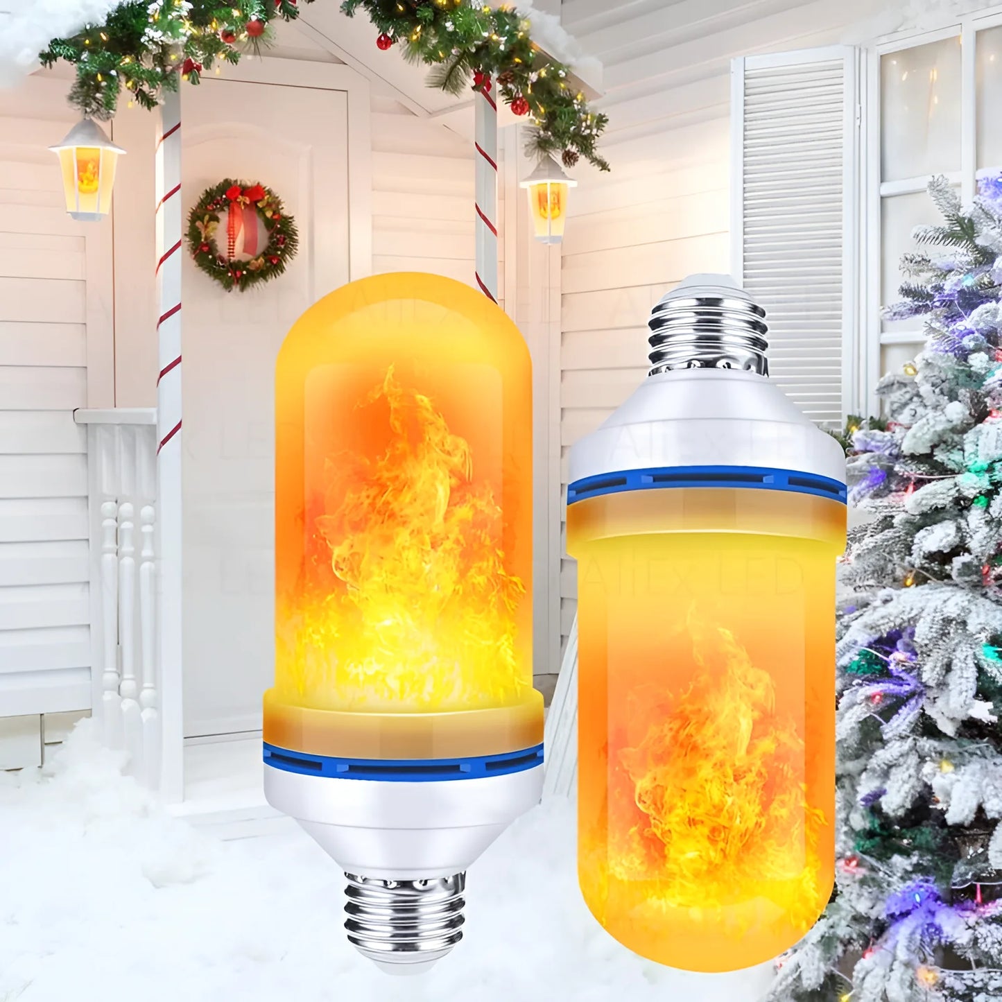 Hot 9W E14 E27 B22 LED Flame Bulb Fire lamp Corn Bulb Flickering LED Light Dynamic Flame Effect AC110V 220V for Home Lighting