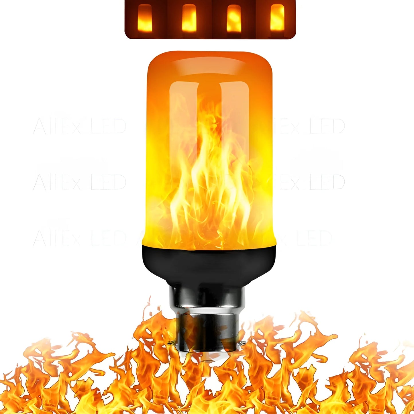Hot 9W E14 E27 B22 LED Flame Bulb Fire lamp Corn Bulb Flickering LED Light Dynamic Flame Effect AC110V 220V for Home Lighting