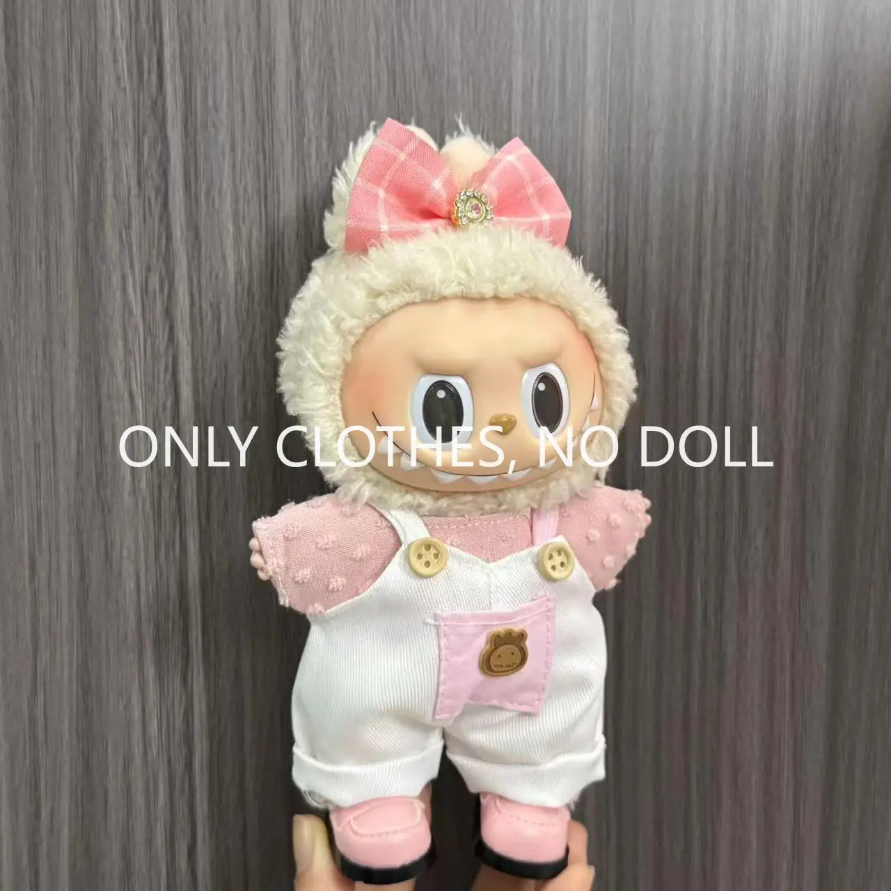 Cute Doll Clothes for LABUBU Mini Plush Doll Clothing Set The Monsters Outfit 17cm Cotton Doll Dress Hat Accessories Kids Gift