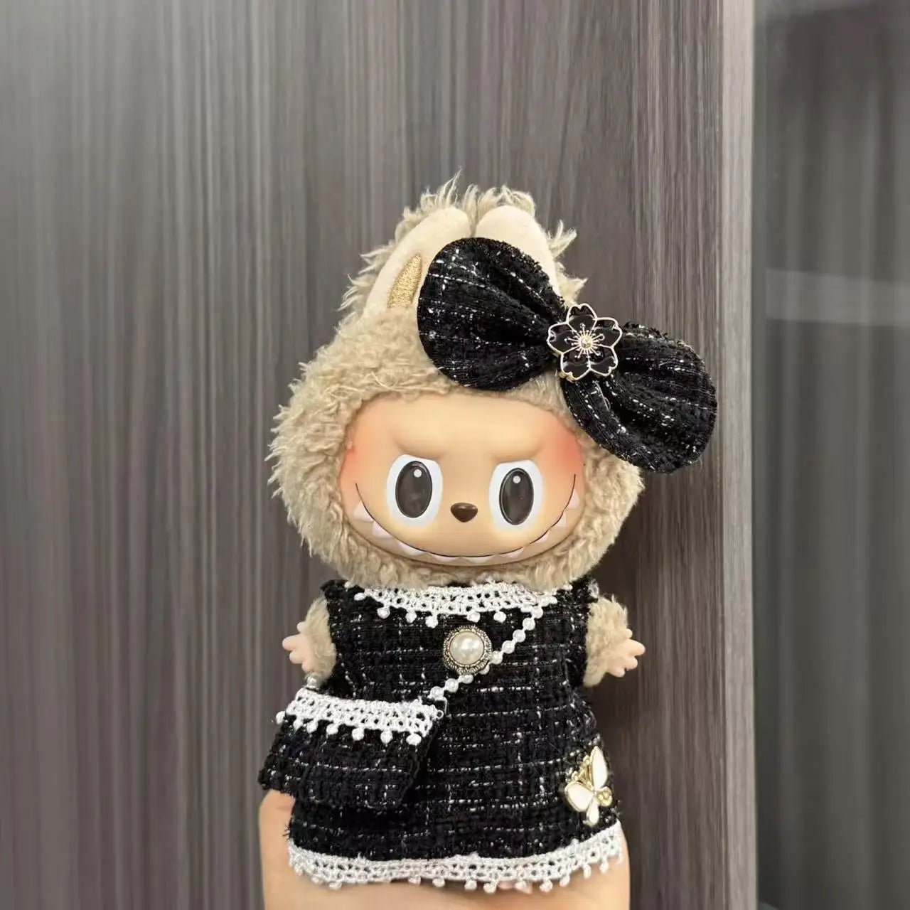 Cute Doll Clothes for LABUBU Mini Plush Doll Clothing Set The Monsters Outfit 17cm Cotton Doll Dress Hat Accessories Kids Gift