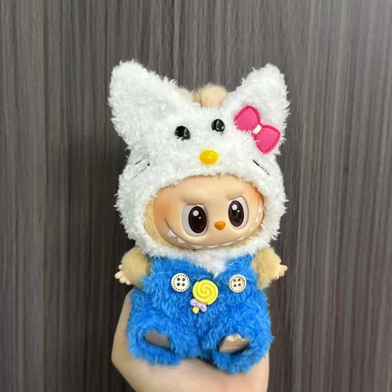 Cute Doll Clothes for LABUBU Mini Plush Doll Clothing Set The Monsters Outfit 17cm Cotton Doll Dress Hat Accessories Kids Gift
