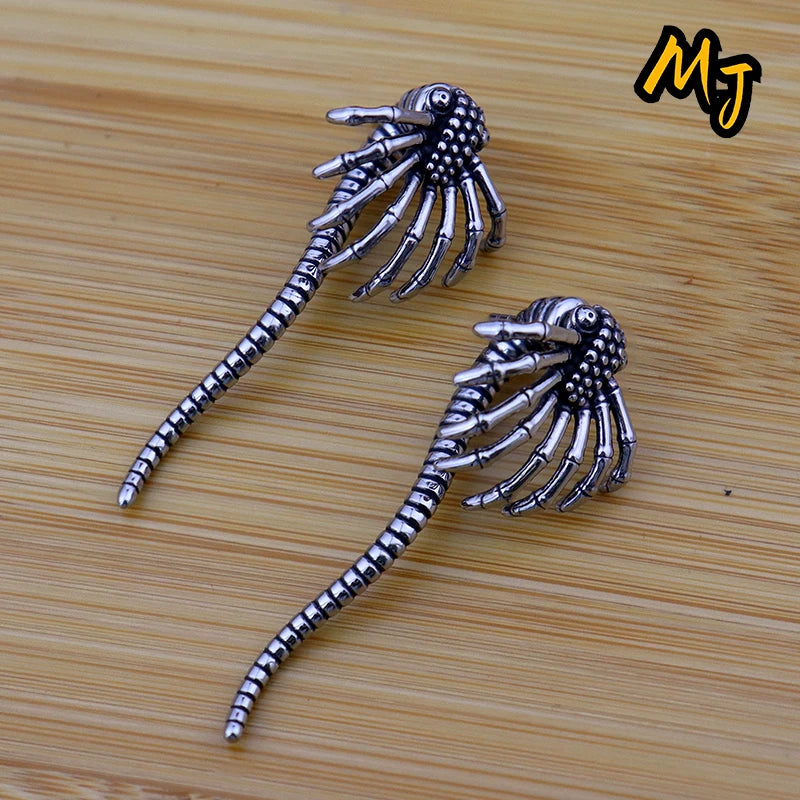Vintage Monster Spider Earrings Punk Rock Hip Hop Gothic Style High Quality Stainless Steel Fashion Earrings for Men and Women