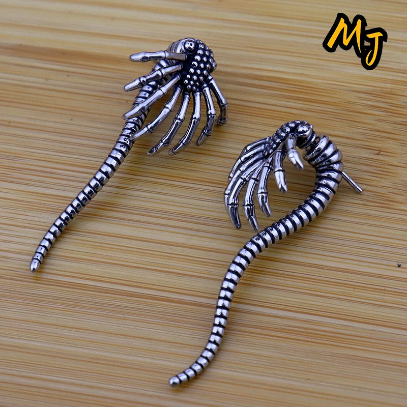 Vintage Monster Spider Earrings Punk Rock Hip Hop Gothic Style High Quality Stainless Steel Fashion Earrings for Men and Women