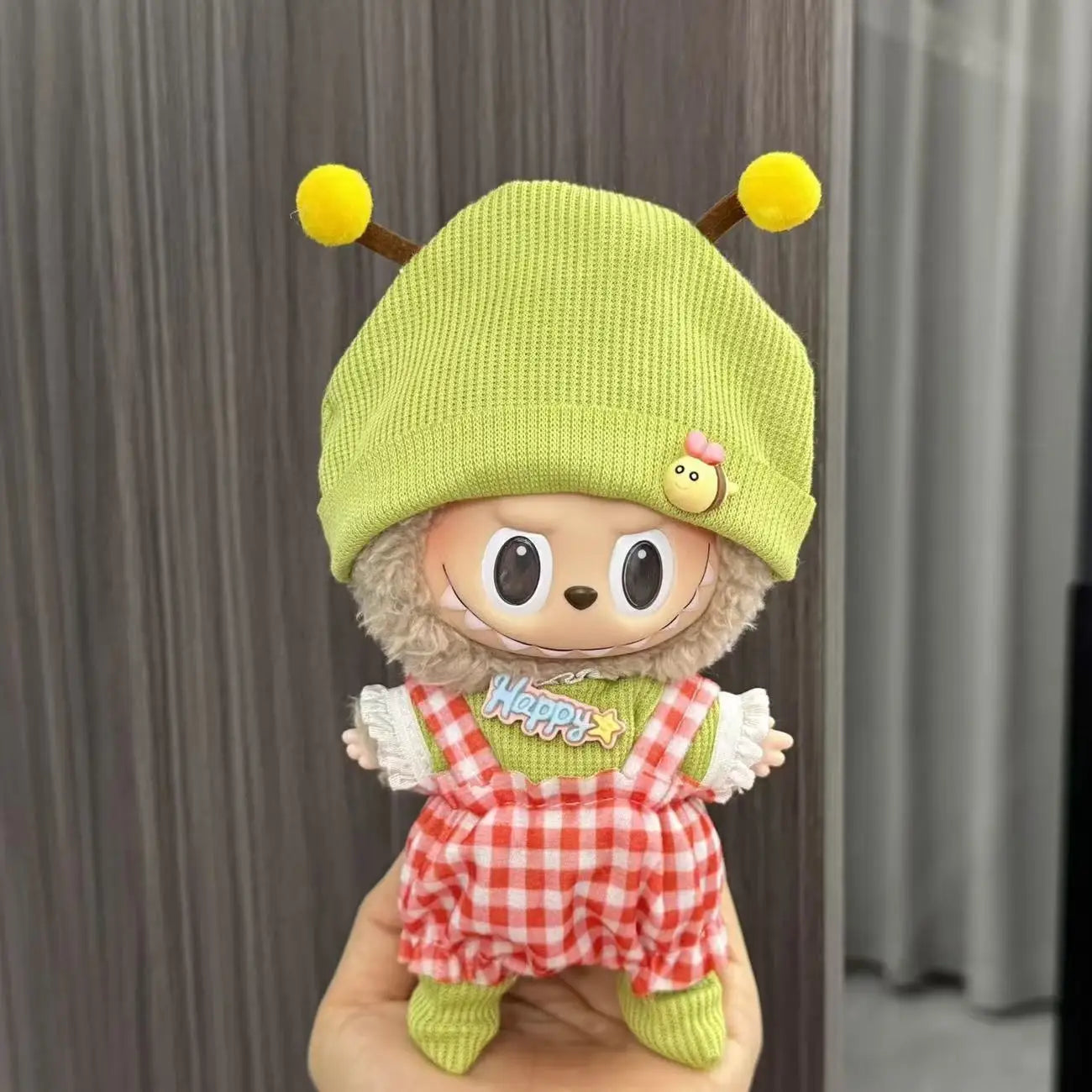 Cute Doll Clothes for LABUBU Mini Plush Doll Clothing Set The Monsters Outfit 17cm Cotton Doll Dress Hat Accessories Kids Gift