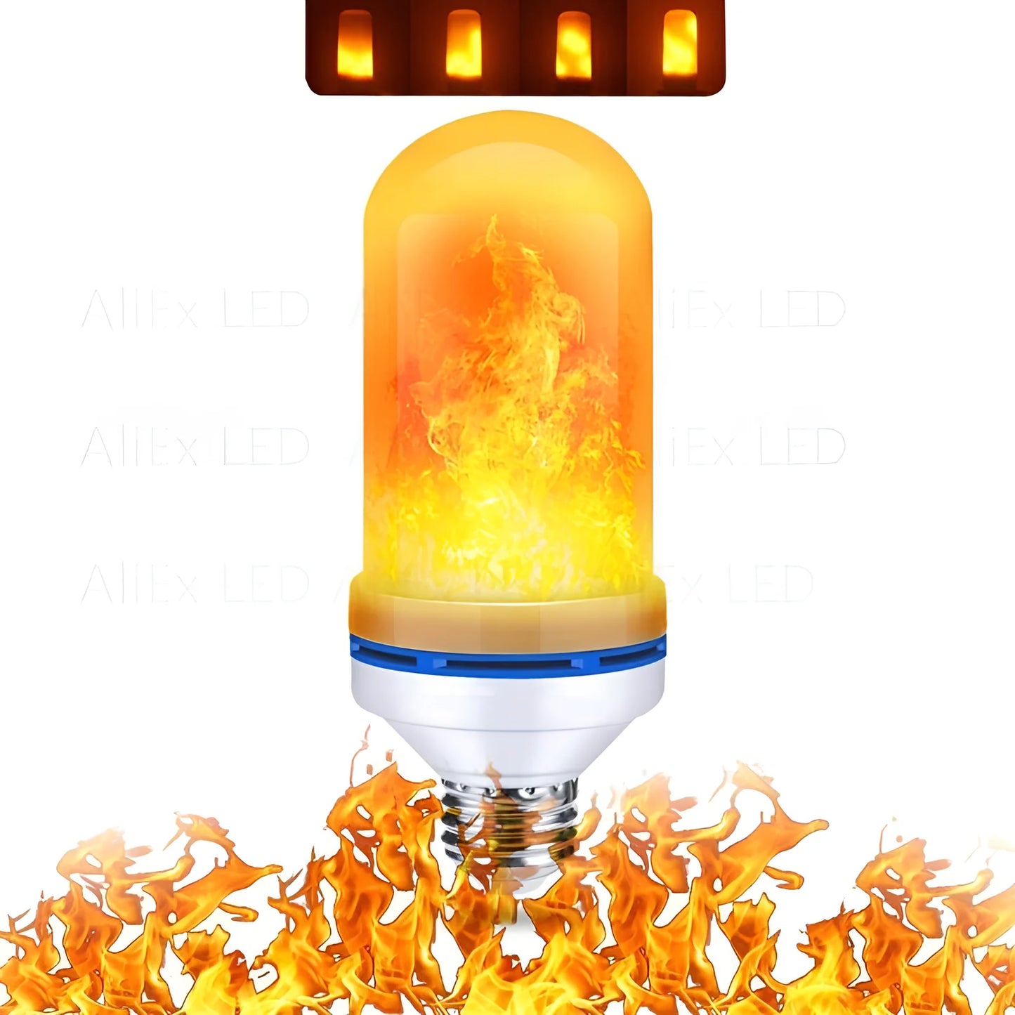 Hot 9W E14 E27 B22 LED Flame Bulb Fire lamp Corn Bulb Flickering LED Light Dynamic Flame Effect AC110V 220V for Home Lighting