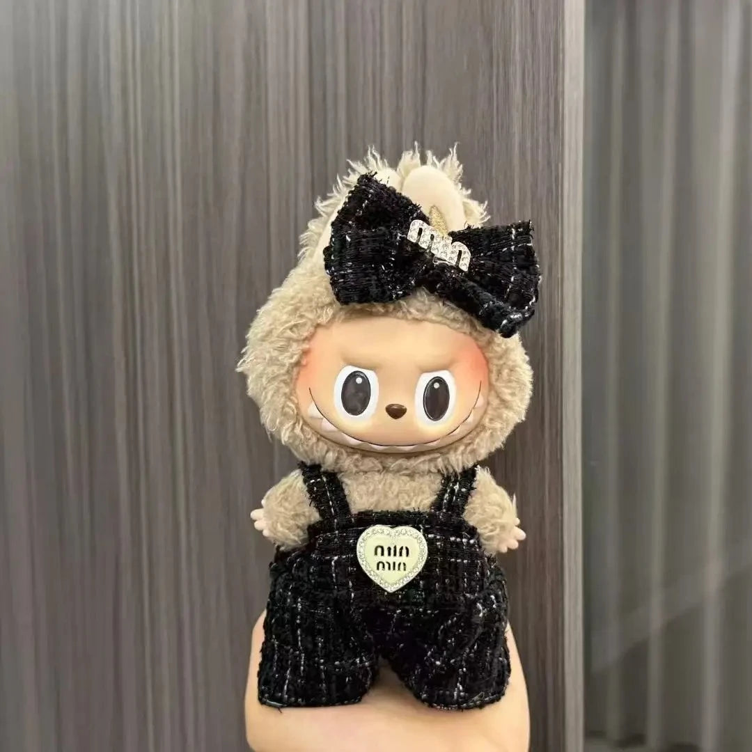 Cute Doll Clothes for LABUBU Mini Plush Doll Clothing Set The Monsters Outfit 17cm Cotton Doll Dress Hat Accessories Kids Gift