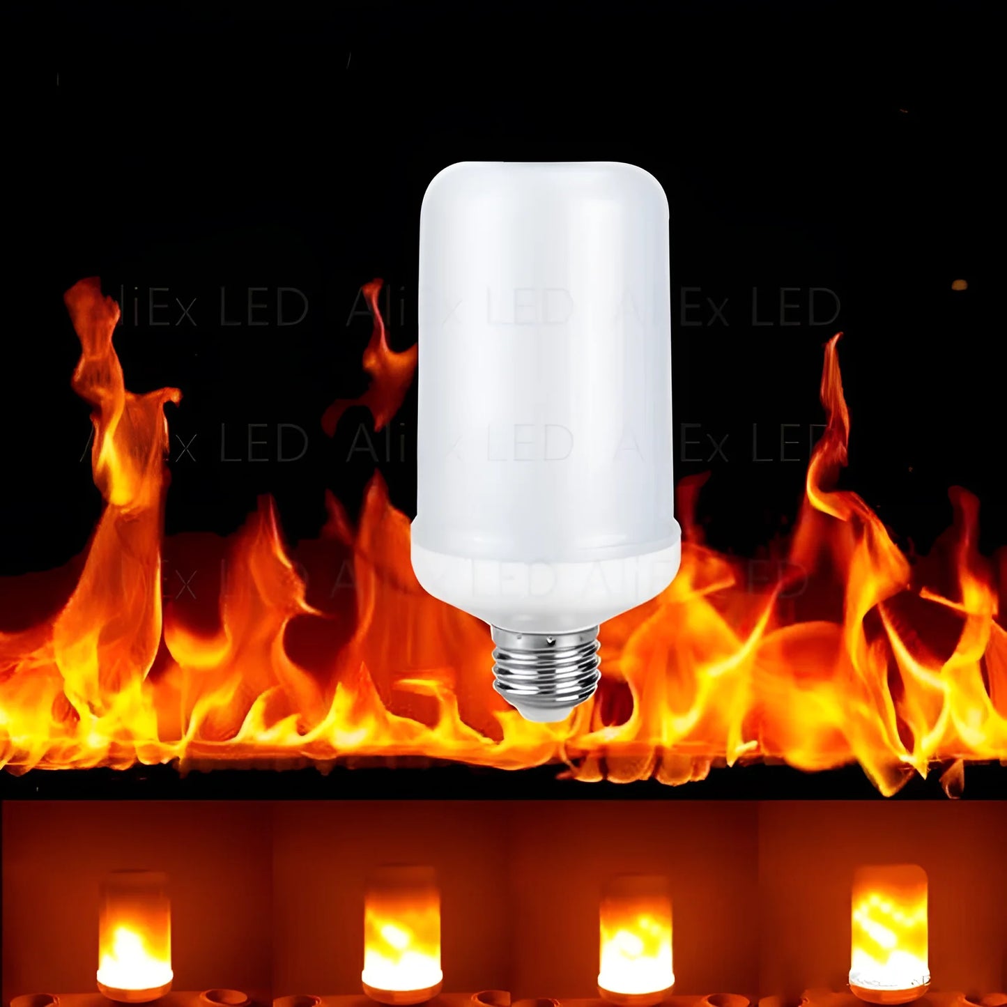 Hot 9W E14 E27 B22 LED Flame Bulb Fire lamp Corn Bulb Flickering LED Light Dynamic Flame Effect AC110V 220V for Home Lighting