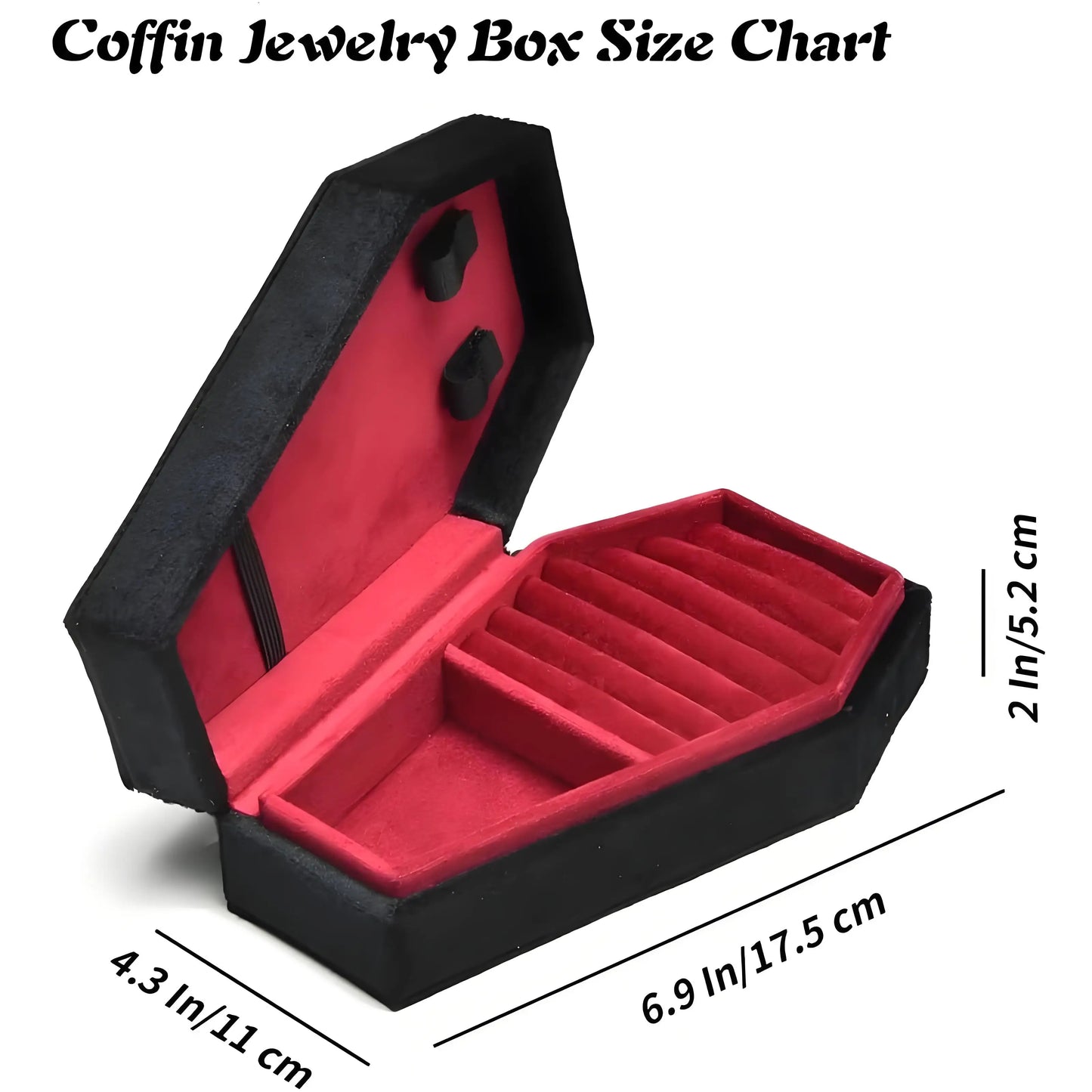 Halloween Coffin Velvet Jewelry Box Necklace Ring Earrings Pendant Gifts Organizer Storage Display Travel Portable Exquisite