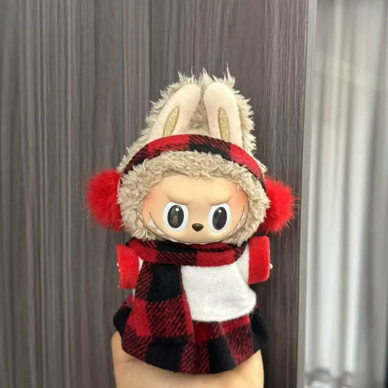 Cute Doll Clothes for LABUBU Mini Plush Doll Clothing Set The Monsters Outfit 17cm Cotton Doll Dress Hat Accessories Kids Gift