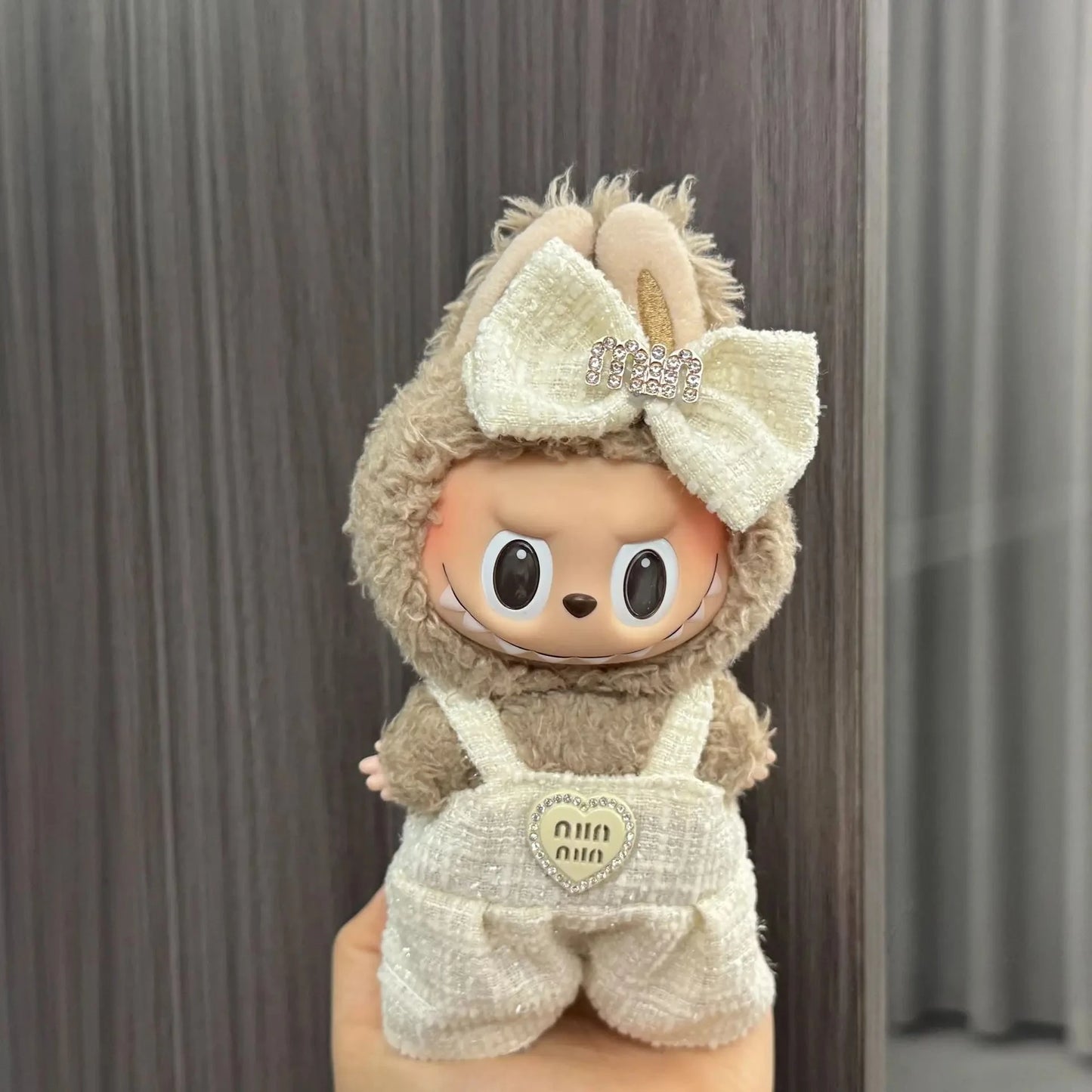 Cute Doll Clothes for LABUBU Mini Plush Doll Clothing Set The Monsters Outfit 17cm Cotton Doll Dress Hat Accessories Kids Gift