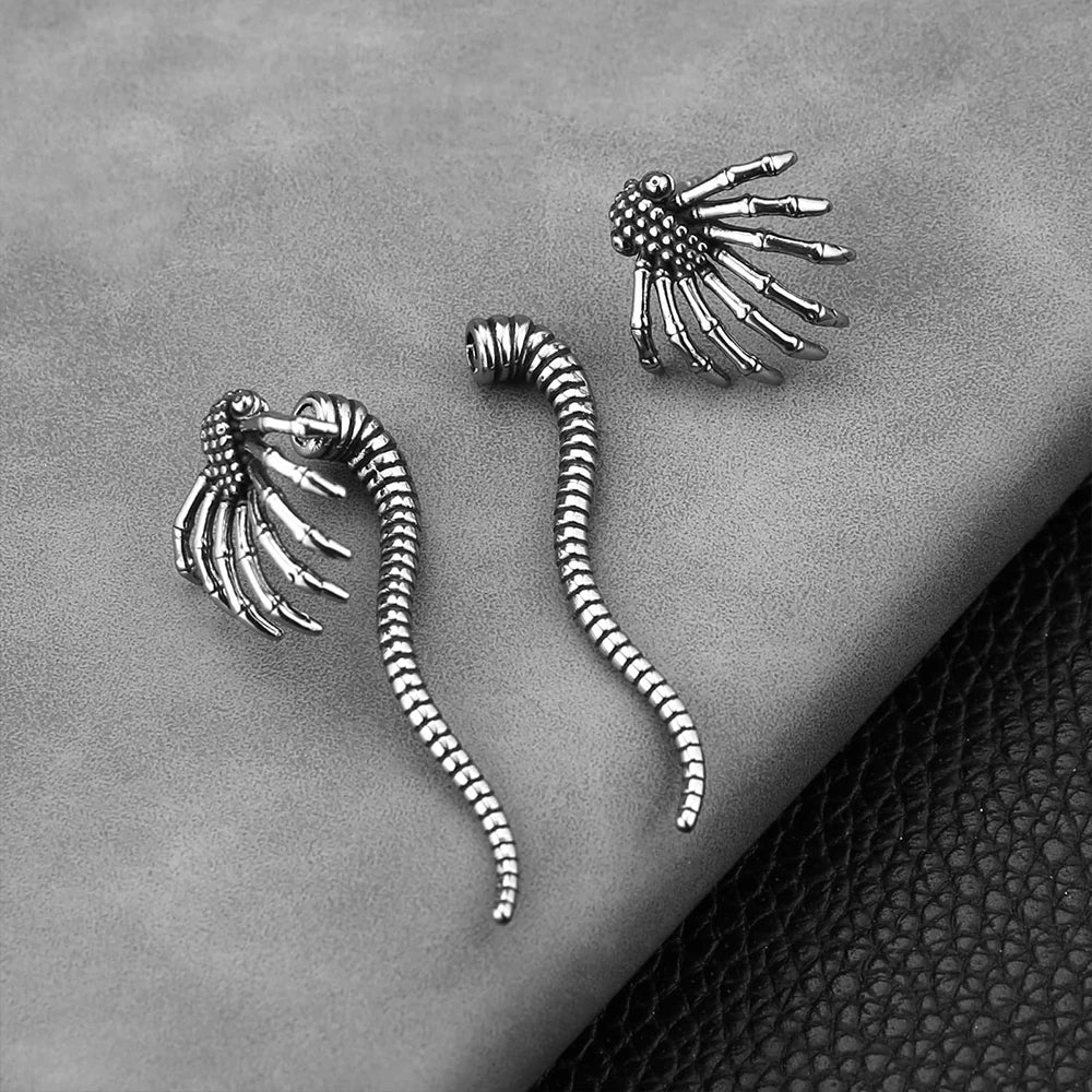 Vintage Monster Spider Earrings Punk Rock Hip Hop Gothic Style High Quality Stainless Steel Fashion Earrings for Men and Women
