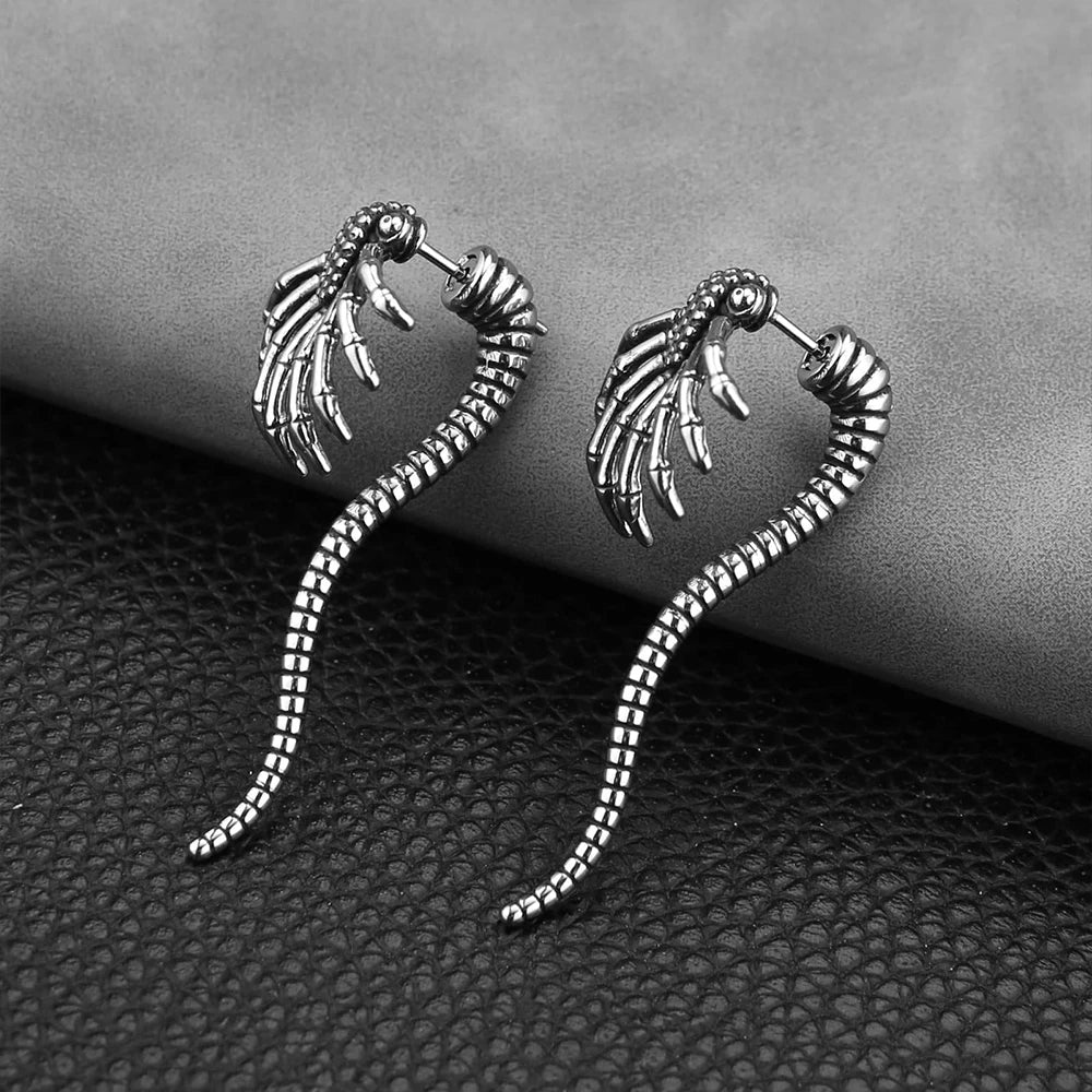 Vintage Monster Spider Earrings Punk Rock Hip Hop Gothic Style High Quality Stainless Steel Fashion Earrings for Men and Women