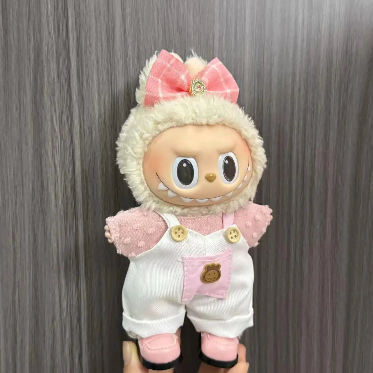 Cute Doll Clothes for LABUBU Mini Plush Doll Clothing Set The Monsters Outfit 17cm Cotton Doll Dress Hat Accessories Kids Gift
