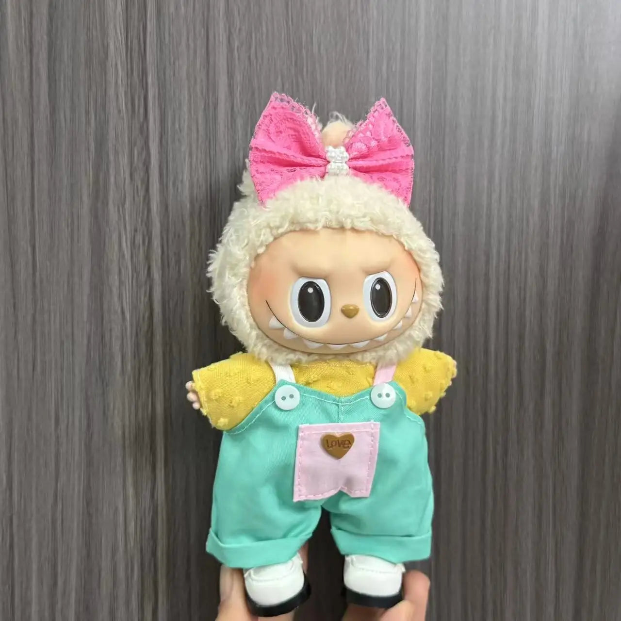 Cute Doll Clothes for LABUBU Mini Plush Doll Clothing Set The Monsters Outfit 17cm Cotton Doll Dress Hat Accessories Kids Gift
