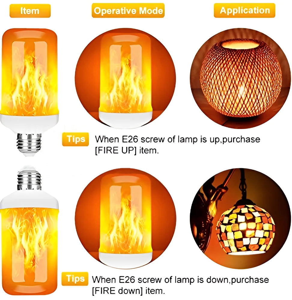 Hot 9W E14 E27 B22 LED Flame Bulb Fire lamp Corn Bulb Flickering LED Light Dynamic Flame Effect AC110V 220V for Home Lighting