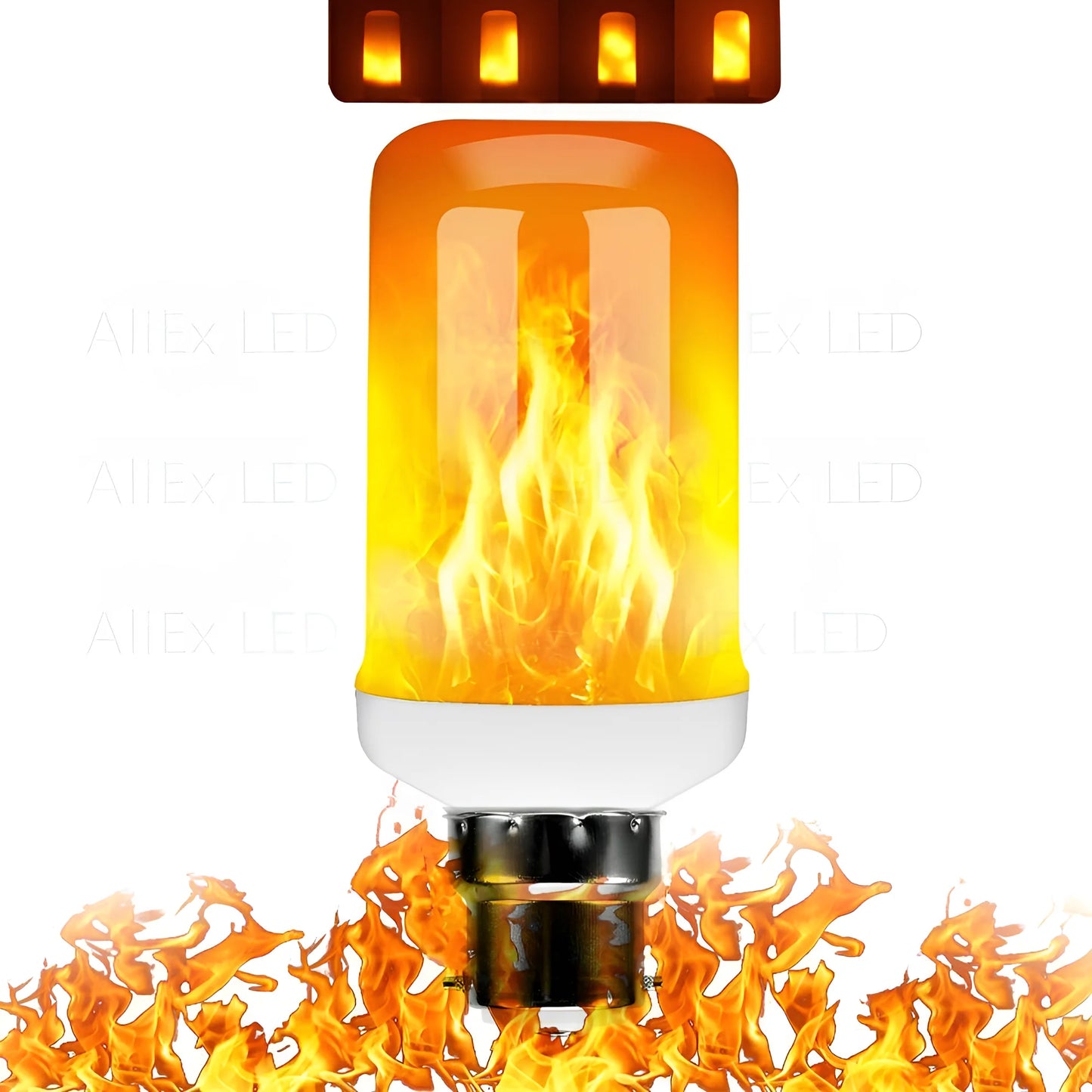 Hot 9W E14 E27 B22 LED Flame Bulb Fire lamp Corn Bulb Flickering LED Light Dynamic Flame Effect AC110V 220V for Home Lighting