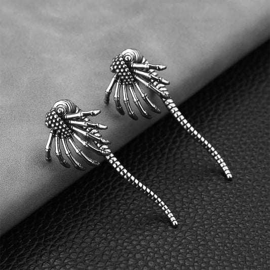 Vintage Monster Spider Earrings Punk Rock Hip Hop Gothic Style High Quality Stainless Steel Fashion Earrings for Men and Women