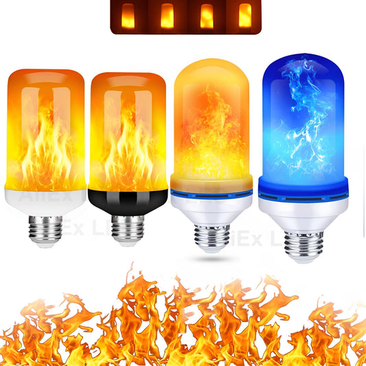 Hot 9W E14 E27 B22 LED Flame Bulb Fire lamp Corn Bulb Flickering LED Light Dynamic Flame Effect AC110V 220V for Home Lighting