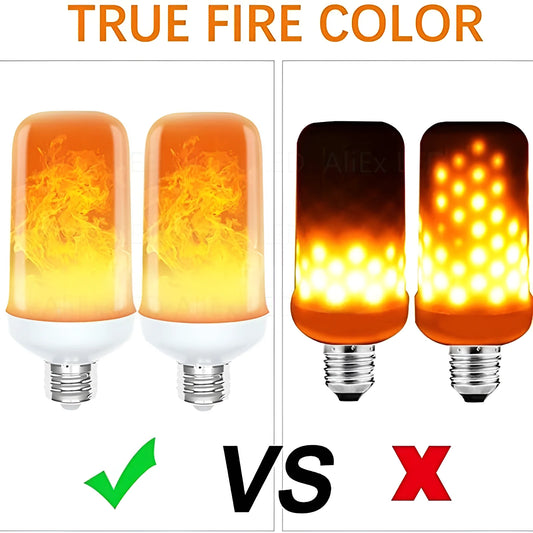 Hot 9W E14 E27 B22 LED Flame Bulb Fire lamp Corn Bulb Flickering LED Light Dynamic Flame Effect AC110V 220V for Home Lighting
