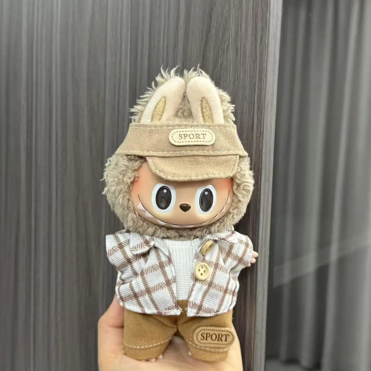 Cute Doll Clothes for LABUBU Mini Plush Doll Clothing Set The Monsters Outfit 17cm Cotton Doll Dress Hat Accessories Kids Gift