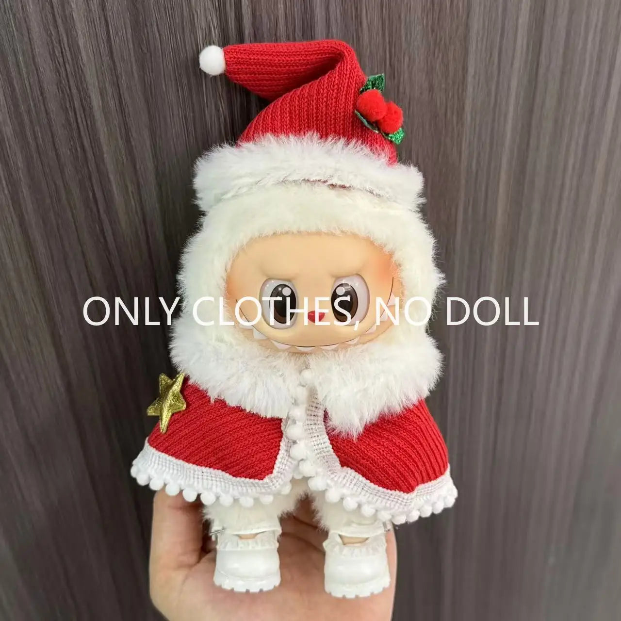 Cute Doll Clothes for LABUBU Mini Plush Doll Clothing Set The Monsters Outfit 17cm Cotton Doll Dress Hat Accessories Kids Gift